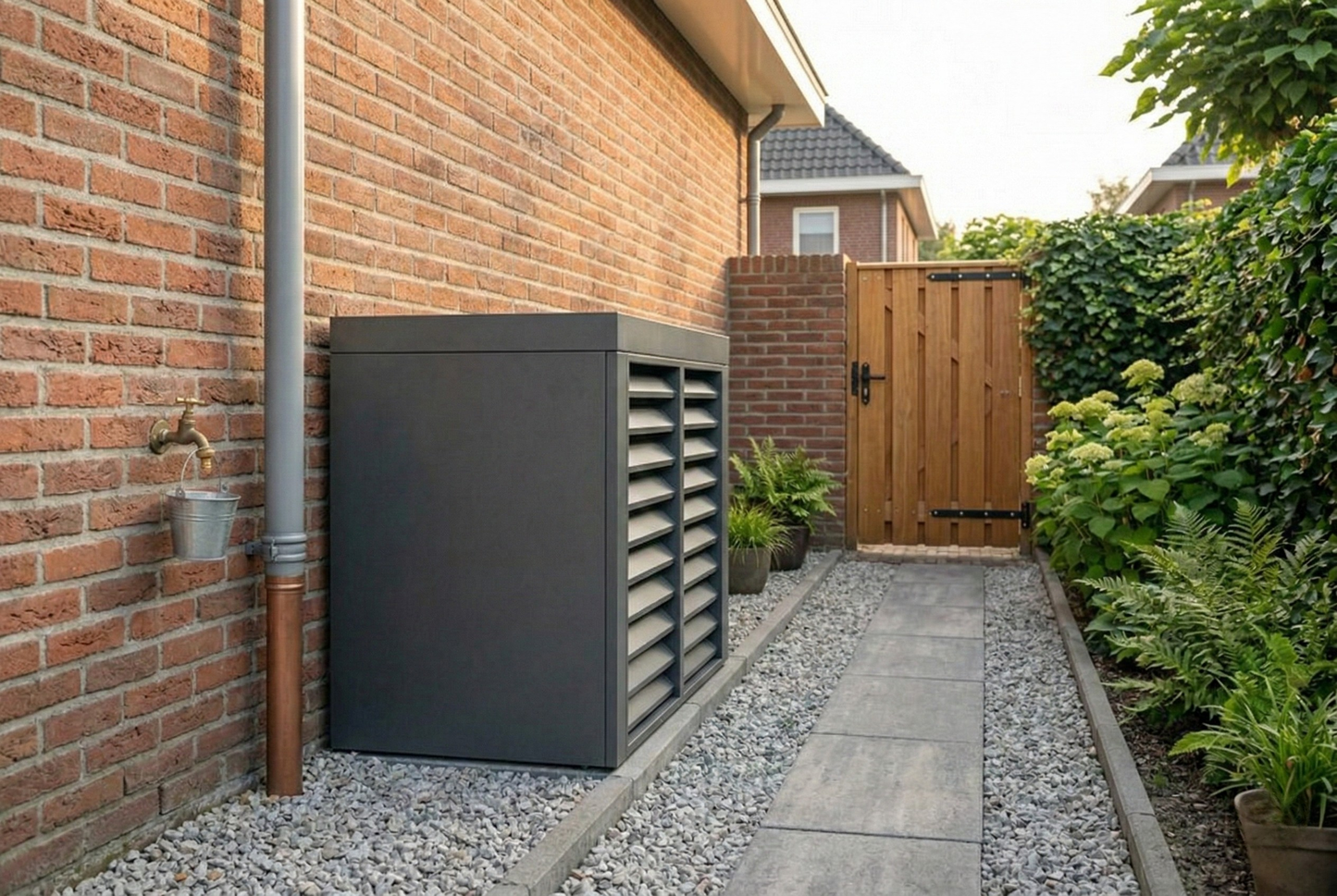 Warmtepomp omkasting gevel model